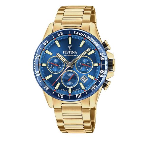 Montre Festina Timeless Chronograph 20634/3 Gold - Chaussures.fr - Modalova