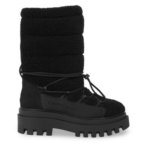Bottes de neige Calvin Klein Jeans Flatform Snow Boot Sherpa Wn YW0YW01195 Noir - Chaussures.fr - Modalova