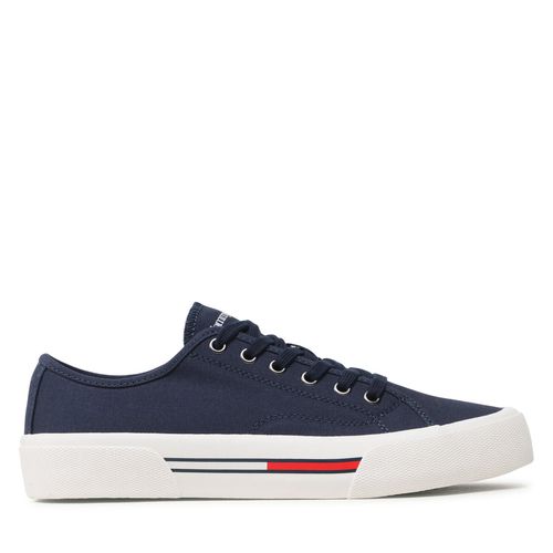 Tennis Tommy Jeans Canvas Sneaker EM0EM01299 Bleu marine - Chaussures.fr - Modalova