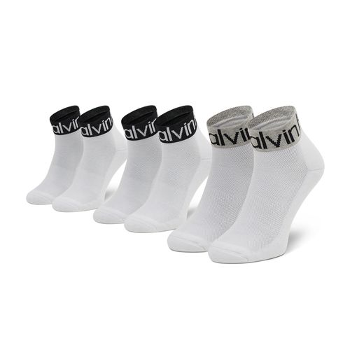 Lot de 3 paires de chaussettes hautes Calvin Klein 701218722 Blanc - Chaussures.fr - Modalova