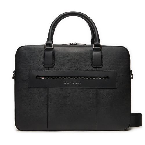 Sac ordinateur Tommy Hilfiger Business Leather Computer Bag AM0AM12489 Noir - Chaussures.fr - Modalova