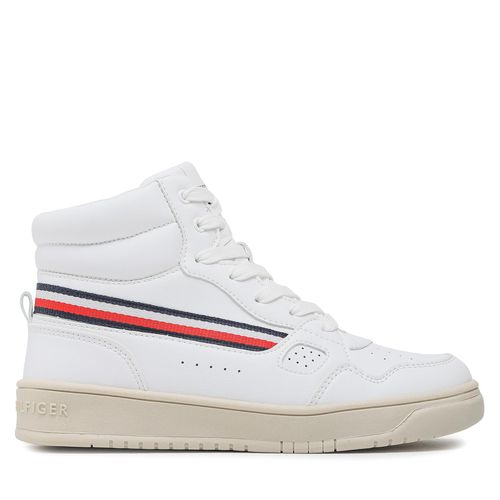 Sneakers Tommy Hilfiger Stripes High Top Lace-Up Sneaker T3X9-32851-1355 S Blanc - Chaussures.fr - Modalova