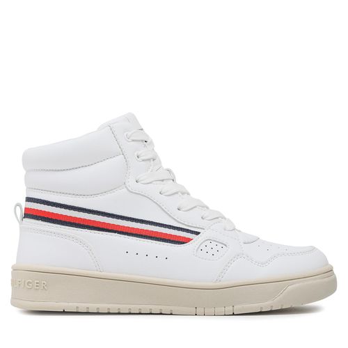 Sneakers Tommy Hilfiger Stripes High Top Lace-Up Sneaker T3X9-32851-1355 S White 100 - Chaussures.fr - Modalova