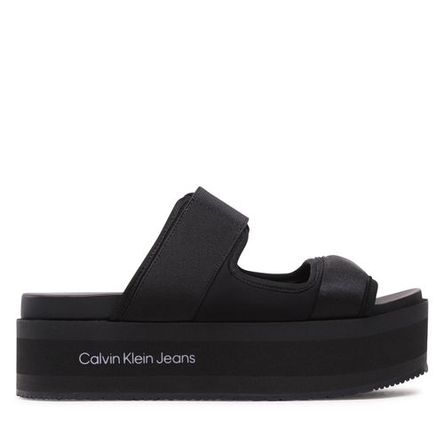 Mules / sandales de bain Calvin Klein Jeans Flatporm Sandal Webb YW0YW01074 Black/Lavender Aura BEH - Chaussures.fr - Modalova