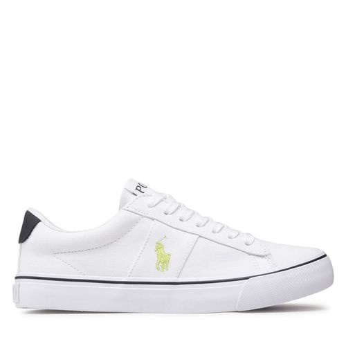 Tennis Polo Ralph Lauren Sayer RF104092 White Recycled Canvas/Navy/Citron w/ Citron PP - Chaussures.fr - Modalova