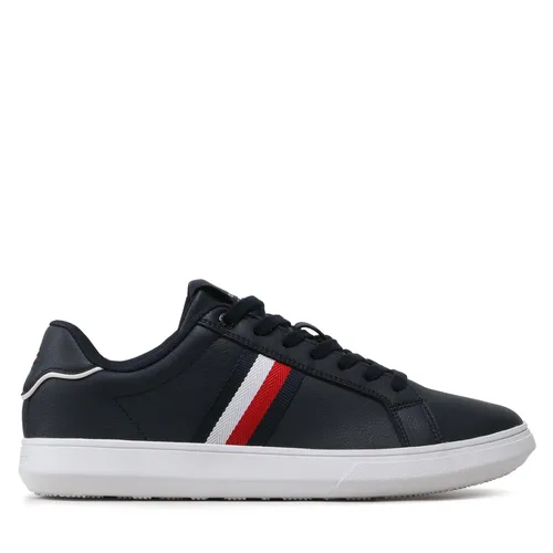 Sneakers Tommy Hilfiger Corporate Leather Cup Stripes FM0FM04732 Desert Sky DW5 - Chaussures.fr - Modalova