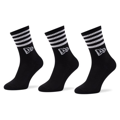 Lot de 3 paires de chaussettes hautes unisexe New Era Stripe Crew 13113627 Black - Chaussures.fr - Modalova
