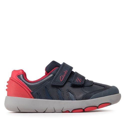 Sneakers Clarks Rex Play K 261619306 Navy/Red Leather - Chaussures.fr - Modalova