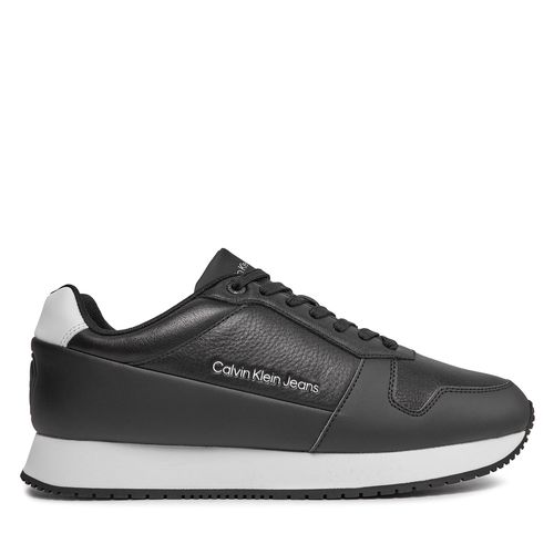 Sneakers Calvin Klein Jeans Retro Runner Low Lth In Sat YM0YM00863 Black/Bright White 0GM - Chaussures.fr - Modalova