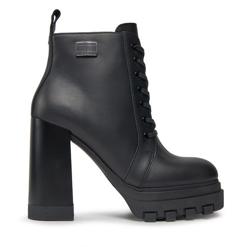Bottines Tommy Jeans Tjw High Heel Lace Up Boot EN0EN02408 Black BDS - Chaussures.fr - Modalova