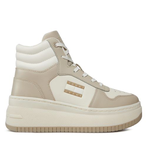 Sneakers Tommy Jeans Tjw Retro Basket Mc Lace Up EN0EN02422 Beige - Chaussures.fr - Modalova
