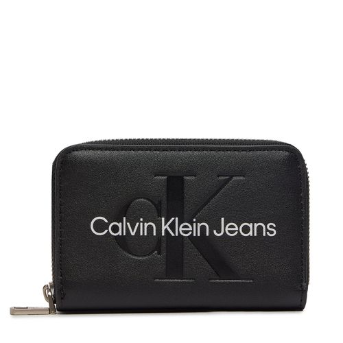 Portefeuille petit format Calvin Klein Jeans Zip Around Mono K60K612255 Noir - Chaussures.fr - Modalova