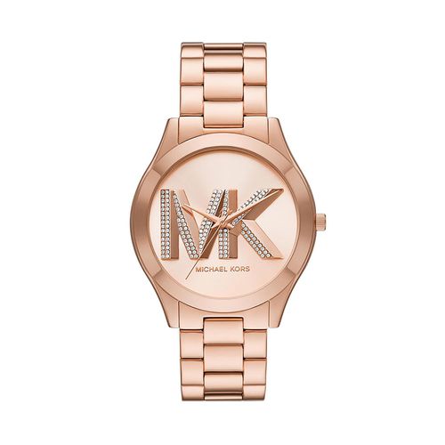 Montre Michael Kors Slim Runway MK4733 Rose Gold/Rose Gold - Chaussures.fr - Modalova