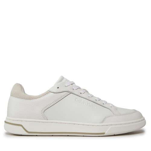 Sneakers Calvin Klein Low Top Lace Up Lth HM0HM01455 White/Feather Grey 0K5 - Chaussures.fr - Modalova