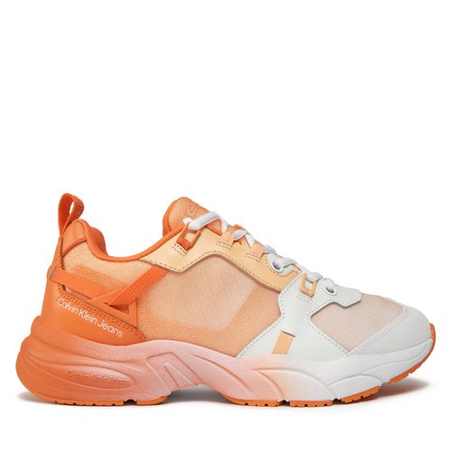 Sneakers Calvin Klein Jeans Retro Tennis Low Lace Mix Ml Sat YW0YW01307 Orange - Chaussures.fr - Modalova