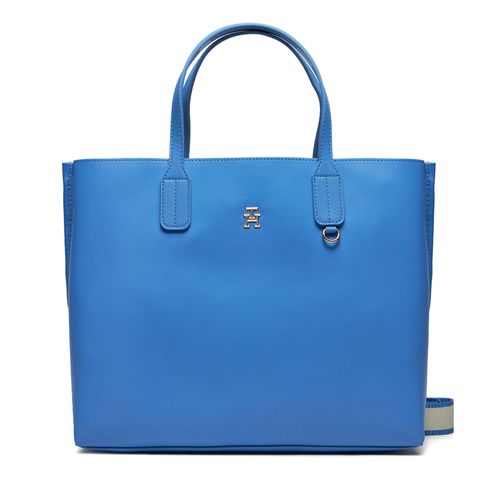 Sac à main Tommy Hilfiger Iconic Tommy Satchel AW0AW15692 Blue Spell C30 - Chaussures.fr - Modalova