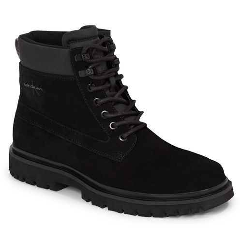 Boots Calvin Klein Jeans Eva Mid Laceup Boot Suede YM0YM00802 Black/Stormfront 00T - Chaussures.fr - Modalova