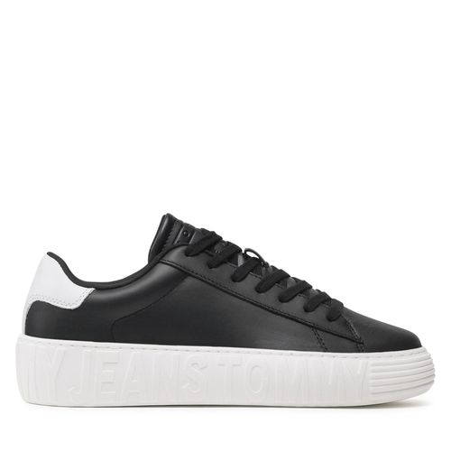 Sneakers Tommy Jeans Leather Outsole EM0EM01159 Black BDS - Chaussures.fr - Modalova