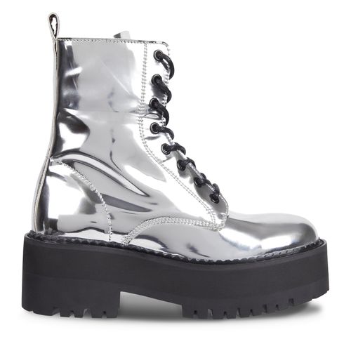 Bottines Tommy Jeans Tjw Flatform Zip Up Metallic EN0EN02403 Silver 0IM - Chaussures.fr - Modalova