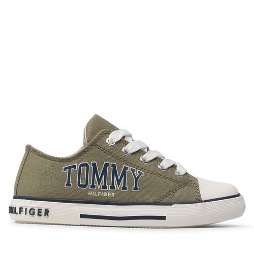 Sneakers Tommy Hilfiger Low Cut Lace-Up Sneaker T3X4-32208-1352 M Military Green 414 - Chaussures.fr - Modalova