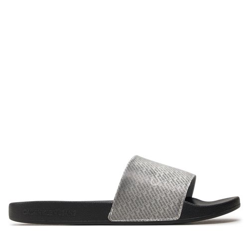 Mules / sandales de bain Calvin Klein Jeans Slide Lenticular Ml Wn YW0YW01403 Black/Silver 0GN - Chaussures.fr - Modalova