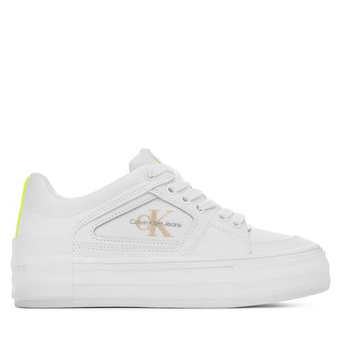 Sneakers Calvin Klein Jeans Vulc Flatform Bold Fluo Contr YW0YW00904 White/Safety Yellow - Chaussures.fr - Modalova