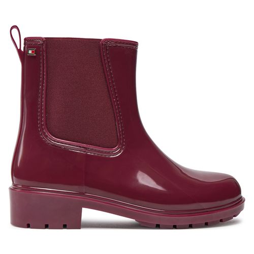 Bottes de pluie Tommy Hilfiger Flag Rainboot FW0FW08213 Bordeaux - Chaussures.fr - Modalova