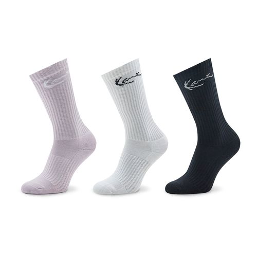Lot de 3 paires de chaussettes hautes unisexe Karl Kani Signature 3-Pack Sock 3104005 Lavender/Alack/White - Chaussures.fr - Modalova