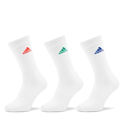 Chaussettes hautes unisex adidas Cushioned Crew Socks 3 Pairs IC1314 white/solar red/lucid blue/court green - Chaussures.fr - Modalova