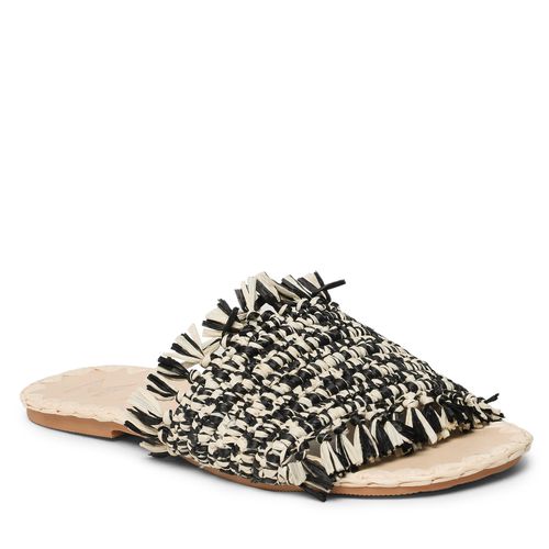 Mules / sandales de bain Manebi Fringed Knots Raffia Leather Sandals V 3.4 Y0 Black Natural Melange - Chaussures.fr - Modalova