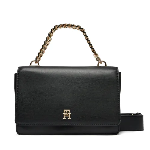 Sac à main Tommy Hilfiger Th Refined Med Crossover AW0AW15725 Noir - Chaussures.fr - Modalova
