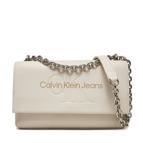Sac à main Calvin Klein Jeans Sculpted Ew Flap Wichain25 Mono K60K612221 Écru - Chaussures.fr - Modalova