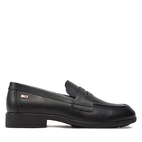 Chaussures basses Tommy Hilfiger Flag Leather Classic Loafer FW0FW08030 Noir - Chaussures.fr - Modalova