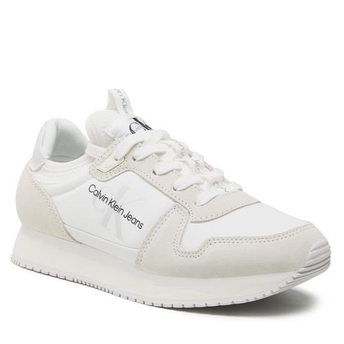 Sneakers Calvin Klein Jeans Runner Sock Laceup Ny-Lth W YW0YW00840 Blanc - Chaussures.fr - Modalova