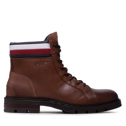 Bottes Tommy Hilfiger Elevated Rwb Collar Lth Boot FM0FM03825 Marron - Chaussures.fr - Modalova