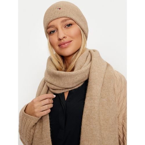 Ensemble bonnet + écharpe Tommy Hilfiger AW0AW17124 Beige - Chaussures.fr - Modalova