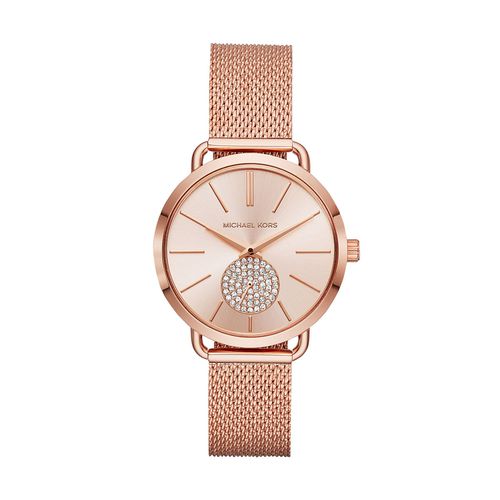 Montre Michael Kors Portia MK3845 Rose Gold/Rose Gold - Chaussures.fr - Modalova