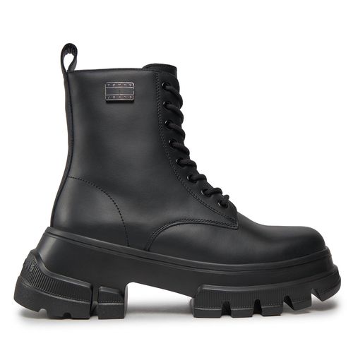 Bottes de randonnée Tommy Jeans Tjw Chunky Leather Boot EN0EN02503 Noir - Chaussures.fr - Modalova
