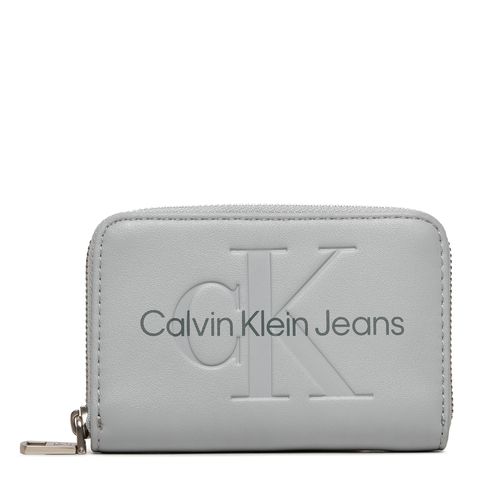 Portefeuille petit format Calvin Klein Jeans Sculpted Med Zip Around Mono K60K612255 Gris - Chaussures.fr - Modalova