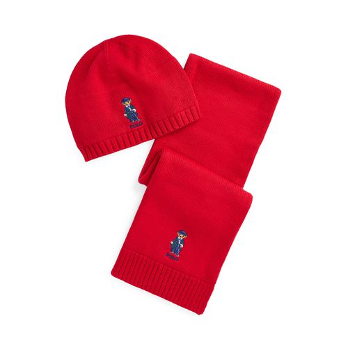 Ensemble bonnet + écharpe Polo Ralph Lauren 313951763001 Rouge - Chaussures.fr - Modalova