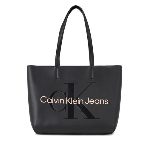 Sac à main Calvin Klein Jeans Sculpted Shopper29 Mono K60K610276 Black With Rose 01F - Chaussures.fr - Modalova