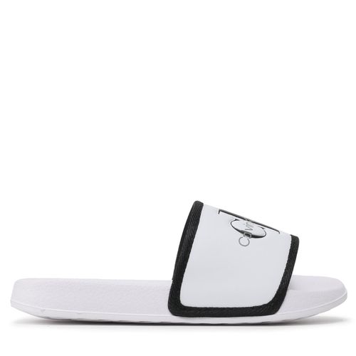 Mules / sandales de bain Calvin Klein Jeans Logo Pool Slide V3B0-80630-1172 M White/Black X002 - Chaussures.fr - Modalova