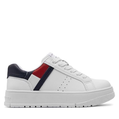 Sneakers Tommy Hilfiger Flag Low Cut Lace-Up T3X9-33356-1355 M Bianco 100 - Chaussures.fr - Modalova