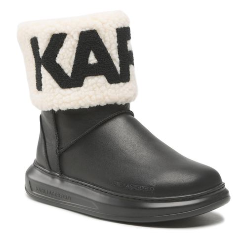 Bottes de neige KARL LAGERFELD KL44550 Black Lthr & Textile - Chaussures.fr - Modalova