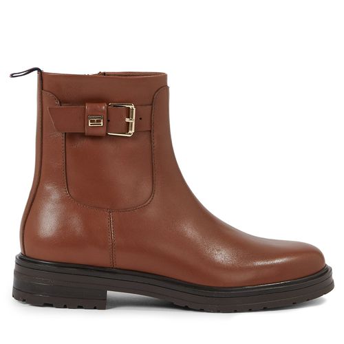 Bottines Tommy Hilfiger Thermo Leather Belt Bootie FW0FW07479 Marron - Chaussures.fr - Modalova