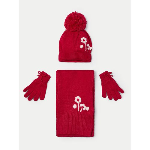 Ensemble : bonnet, écharpe et gants Mayoral 10826 Rouge - Chaussures.fr - Modalova