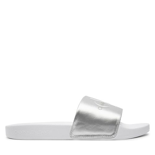 Mules / sandales de bain Calvin Klein Jeans Slide Ny Pearl YW0YW01243 Blanc - Chaussures.fr - Modalova