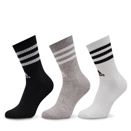 Chaussettes hautes unisex adidas 3-Stripes Cushioned Crew Socks 3 Pairs IC1323 medium grey heather/white/black/white - Chaussures.fr - Modalova