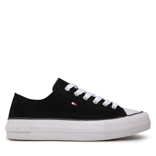 Sneakers Tommy Hilfiger Low Cut Lace-Up Sneaker T3A4-32118-0890 S Black 999 - Chaussures.fr - Modalova