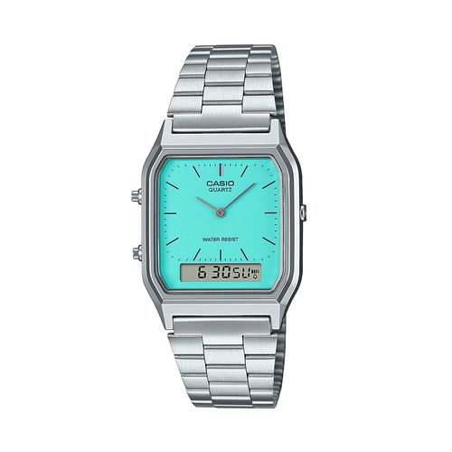 Montre Casio Vintage Maxi AQ-230A-2A2MQYES Silver/Blue - Chaussures.fr - Modalova